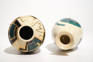 Cockx, Jan (Belgium, 1891-1976), two constructivist vases, 20th C.