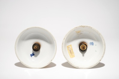 A pair of Paris porcelain candlesticks, Jacob Petit, 19th C.