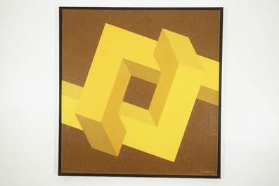 De Mey, Jos (Belgi&euml;, 1928-2007), &quot;Knoop&quot;, abstracte compositie, olie op doek, gedat. 1972