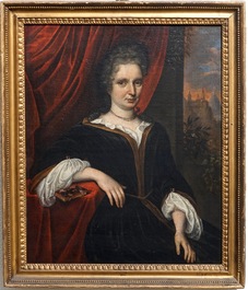 Hollandse School, 17e eeuw, Portret van een dame, gedat. 1693, olie op doek
