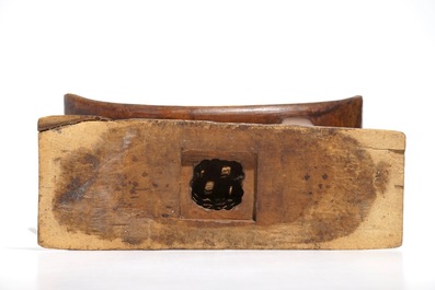 An African carved wood stool, Ashanti people, Ghana, 20th C.