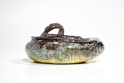 A Brussels faience pike tureen and cover, 18th C.