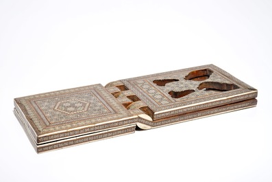 A Mughal ivory inlaid quran stand, India, 18/19th C.