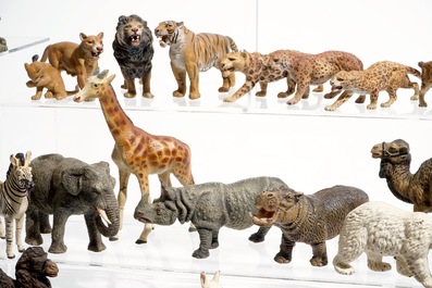 A collection of German elastolin and lineol animal toy figures, Hausser, 1st half 20th C.