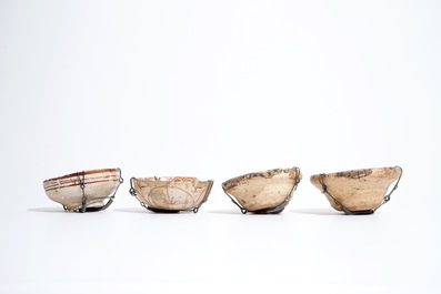 Four early Hispano-Moresque luster glazed bowls, Manises and Valencia, 15/16th C.