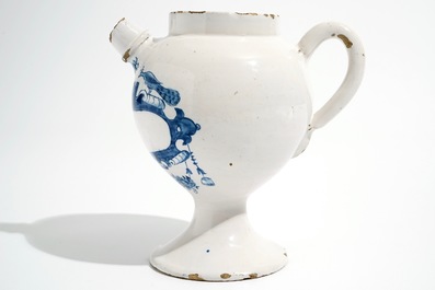 A Dutch Delft blue and white wet drug jar, 18th C.