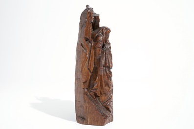 De Kruisdraging, retabelfragment, eik, Vlaanderen, 16e eeuw