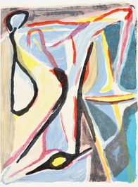 Van Velde, Bram (Nederland, 1895-1981), Twee abstracte composities, litho op papier, genum. 44/60