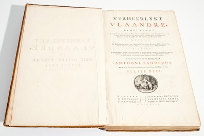 Verheerlykt Vlaandre, Flandria Illustrata, three parts in two volumes, Anthoni Sanderus, 1735