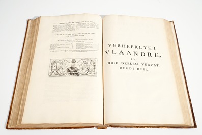 Verheerlykt Vlaandre, Flandria Illustrata, drie delen in twee volumes, Anthoni Sanderus, 1735