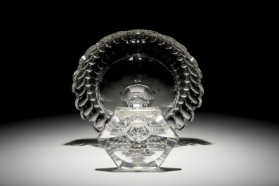 A Val Saint-Lambert crystal bowl on foot, 19th C.