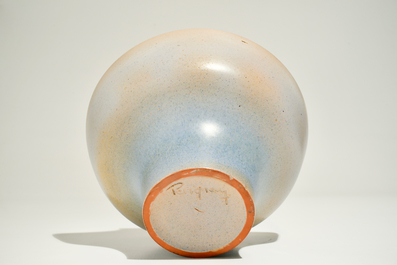 A modernist speckle glaze vase of tapering form, Perignem, 2nd half 20th C.