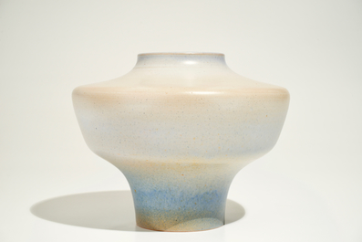 A modernist speckle glaze vase of tapering form, Perignem, 2nd half 20th C.