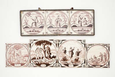 A collection of various tiles, mostly Dutch, incl. religious scenes, 18/20th C.