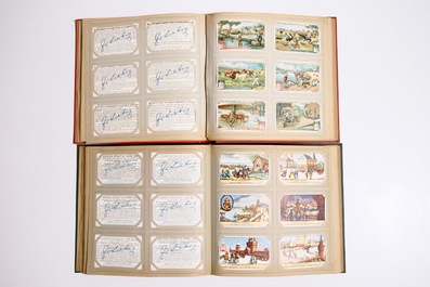 A collection of chromolithography advertising trade cards in 4 albums, mostly Liebig, 19/20th C.