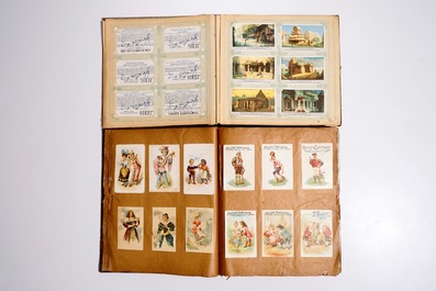 A collection of chromolithography advertising trade cards in 4 albums, mostly Liebig, 19/20th C.