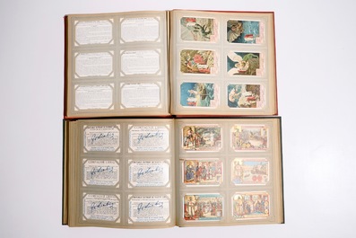 A collection of chromolithography advertising trade cards in 4 albums, mostly Liebig, 19/20th C.