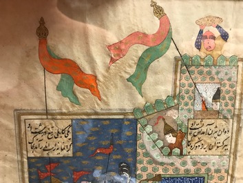 Vier Perzische miniaturen, Iran, 19e eeuw