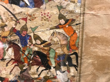 Quatre miniatures perses, Iran, 19&egrave;me