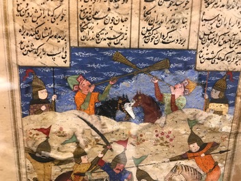 Quatre miniatures perses, Iran, 19&egrave;me