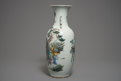 19-20世纪 粉彩人物瓷瓶