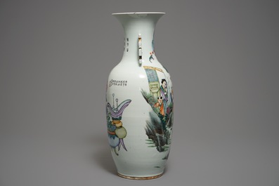 19-20世纪 粉彩人物瓷瓶