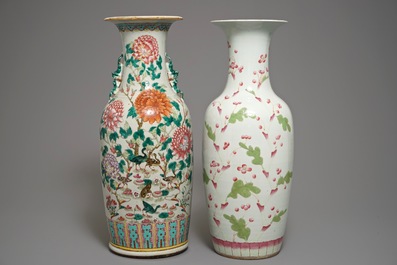19世纪 粉彩大瓷瓶 两件