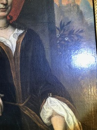 Ecole hollandaise, 17&egrave;me, Portrait d'une femme, dat&eacute; 1693, huile sur toile