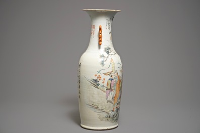 A Chinese qianjiang cai vase, signed Yu Rongsheng, 19/20th C.