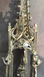 A gilt silver monstrance with inlaid semi-precious stones, dated 1614