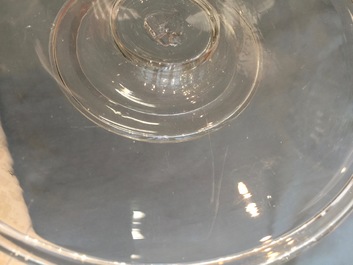 Three short-stemmed English glass tazze, 19th C.