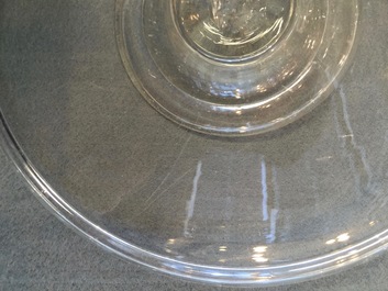 Three short-stemmed English glass tazze, 19th C.
