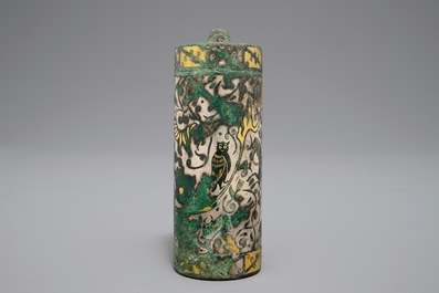 A Chinese gilt and silvered bronze seal or scroll weight, Han or later