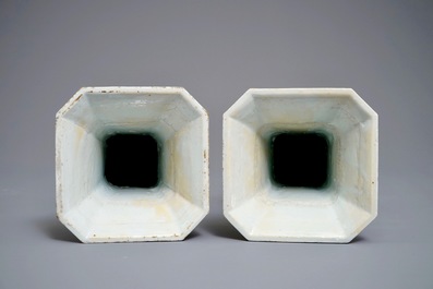 A pair of Chinese famille rose vases with floral design, Yongzheng