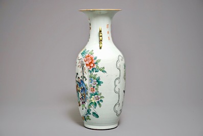 19-20世纪 粉彩人物瓶