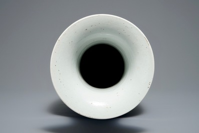 A Chinese blue and white vase with prunus on cracked ice, 19th C.