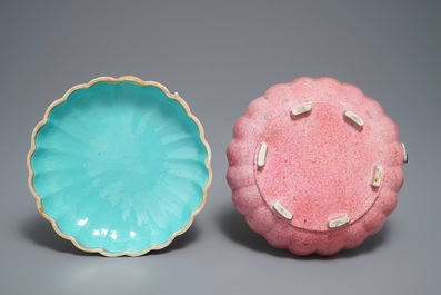 A Chinese famille rose pumpkin-shaped box and cover, early 19th C.