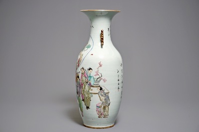 A fine Chinese famille rose vase, 19/20th C.