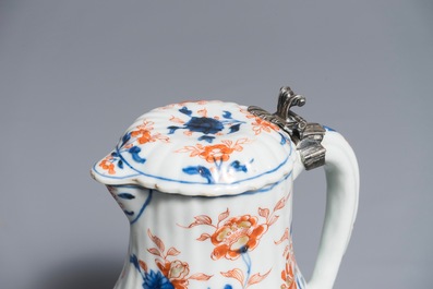 A Chinese Imari-style covered jug with French silver mounts, Qianlong