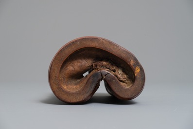 A Chinese carved and inscribed bamboo brushpot, 19th C.