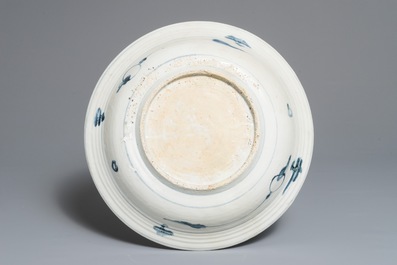 Four Chinese blue and white Swatow dishes, Ming