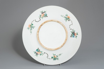 A massive Chinese famille verte dish, 19/20th C.