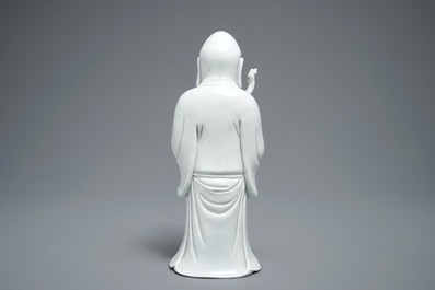 Une figure de Shou Lao en porcelaine blanc de Chine, 19/20&egrave;me