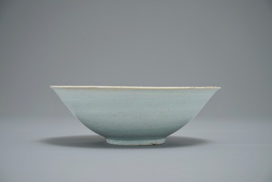 A Chinese incised qingbai bowl with underglaze floral design, Song or Ming