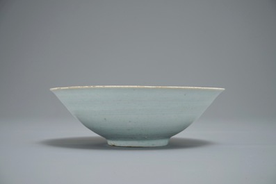 A Chinese incised qingbai bowl with underglaze floral design, Song or Ming