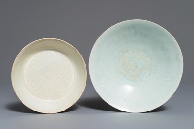 A Chinese Dingyao dish and a Qingbai bowl, Song or later