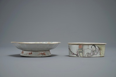 Een lot Chinees qianjiang cai porselein gemerkt voor Xu Shanqin en Ren Huanzhang, 19/20e eeuw