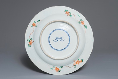 A large Chinese famille verte 'Three friends of winter' dish, Kangxi