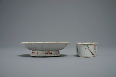 A group of Chinese qianjiang cai wares signed for Xu Shanqin and Ren Huanzhang, 19/20th C.