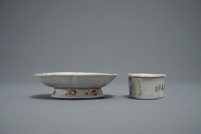 Un lot en porcelaine de Chine qianjiang cai, marques de Xu Shanqin et Ren Huanzhang, 19/20&egrave;me